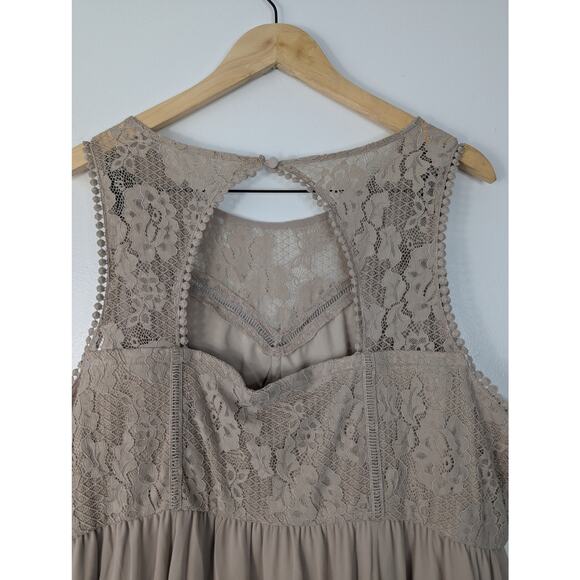 NWT Torrid Stone Beige Lace & Chiffon Skater Dress - Picture 6 of 8